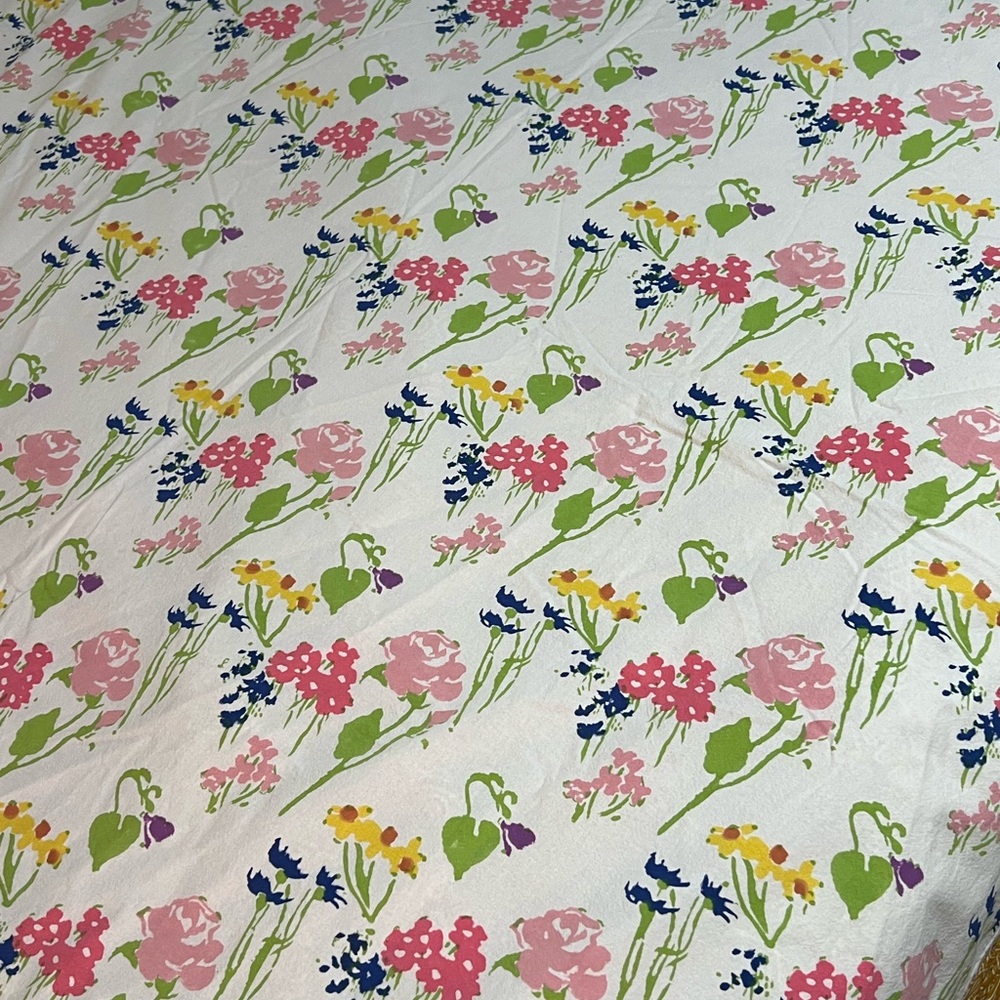 Pomegranate Hand Block Floral Printed Rectangular Tablecloth 56”x112”